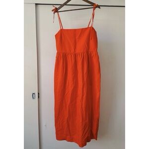 Uniqlo Orange Spaghetti Strap Sundress Midi
